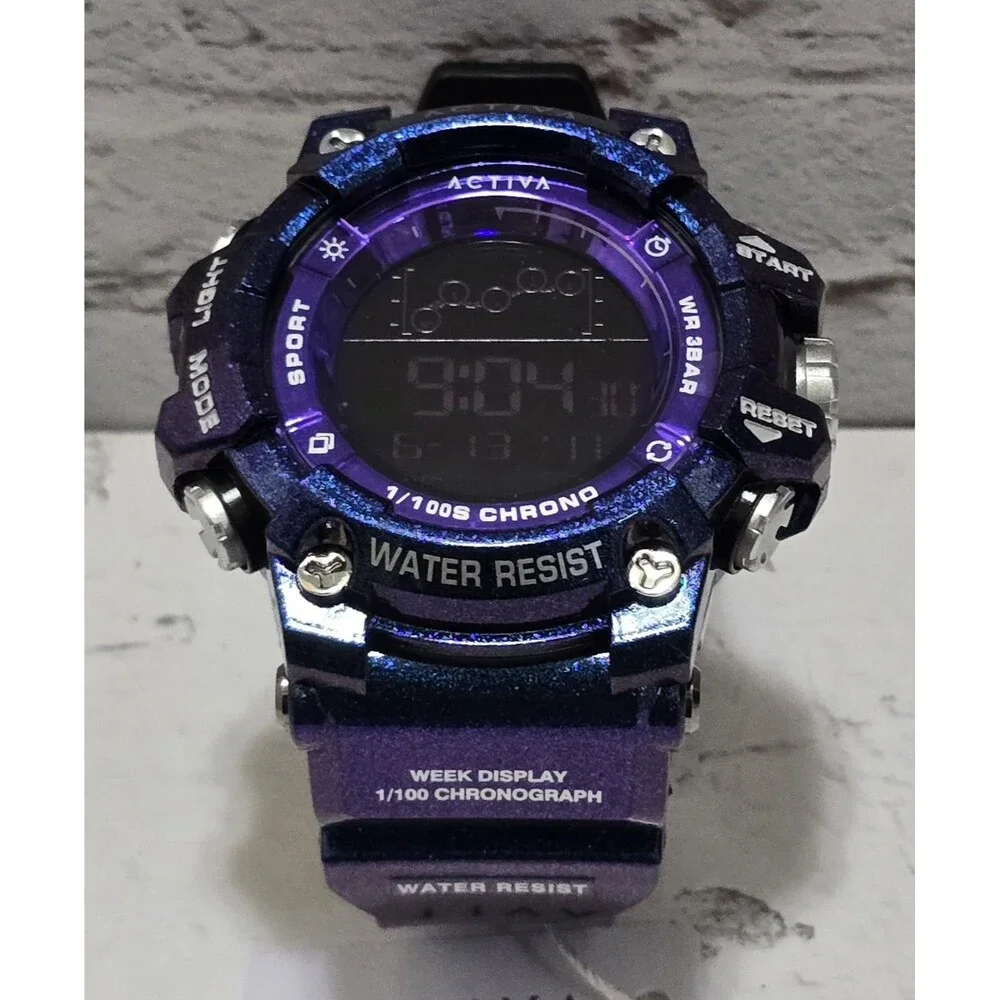 Activa X Invicta Digital Unisex Watch 50mm Iridescent Purple ACW8082-020 New